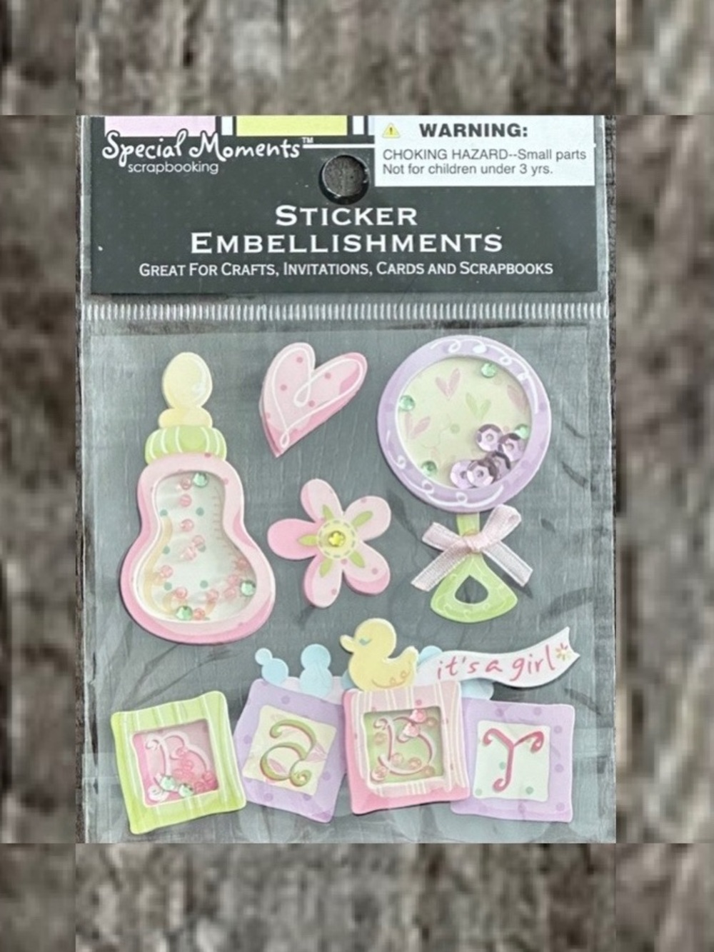 💞 New It’s A Girl Baby Dimensional Scrapbook Stickers